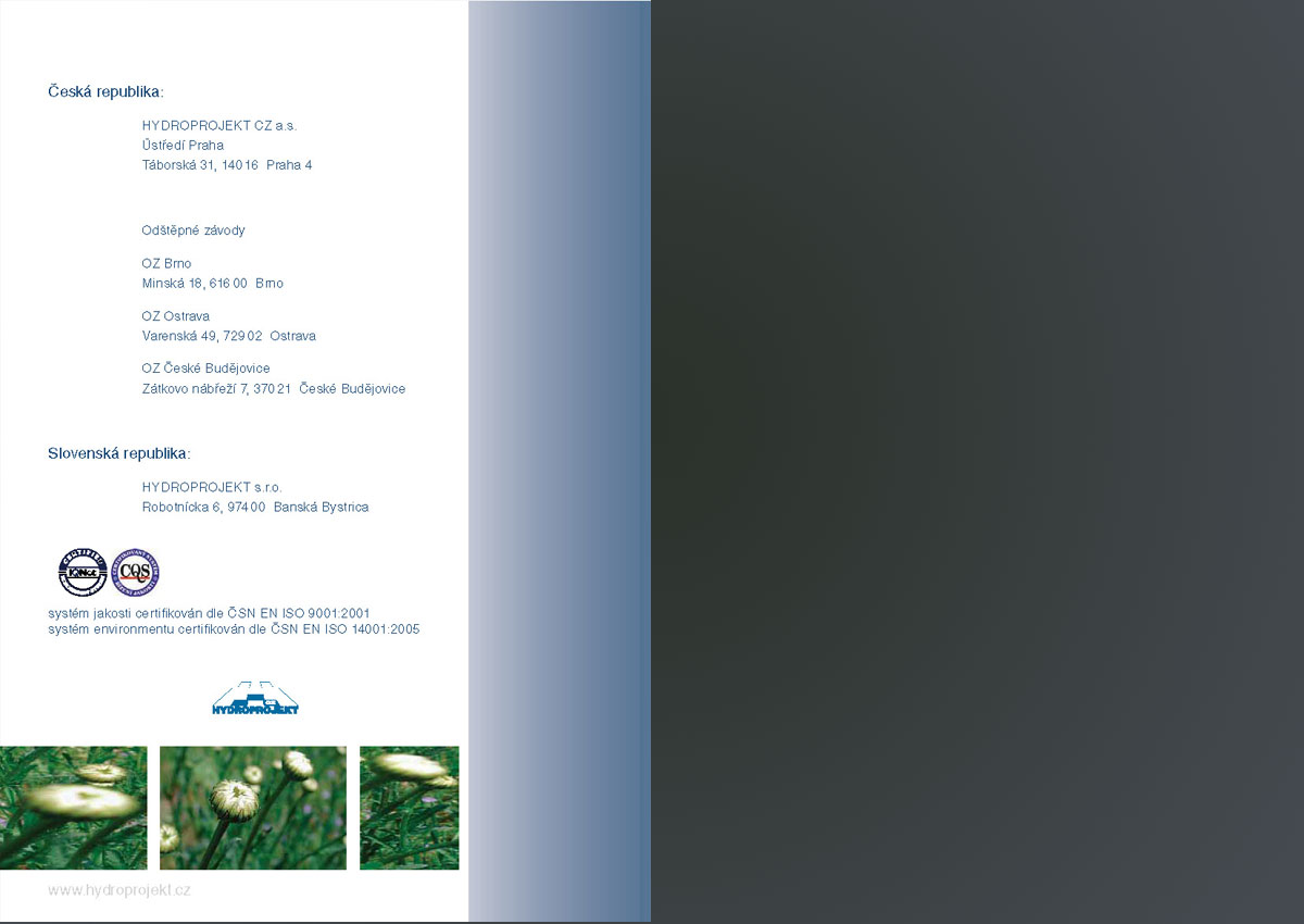 . . . strana 12 katalogu Hydroprojekt - kontakty, zpracování a tisk v několika jazycích