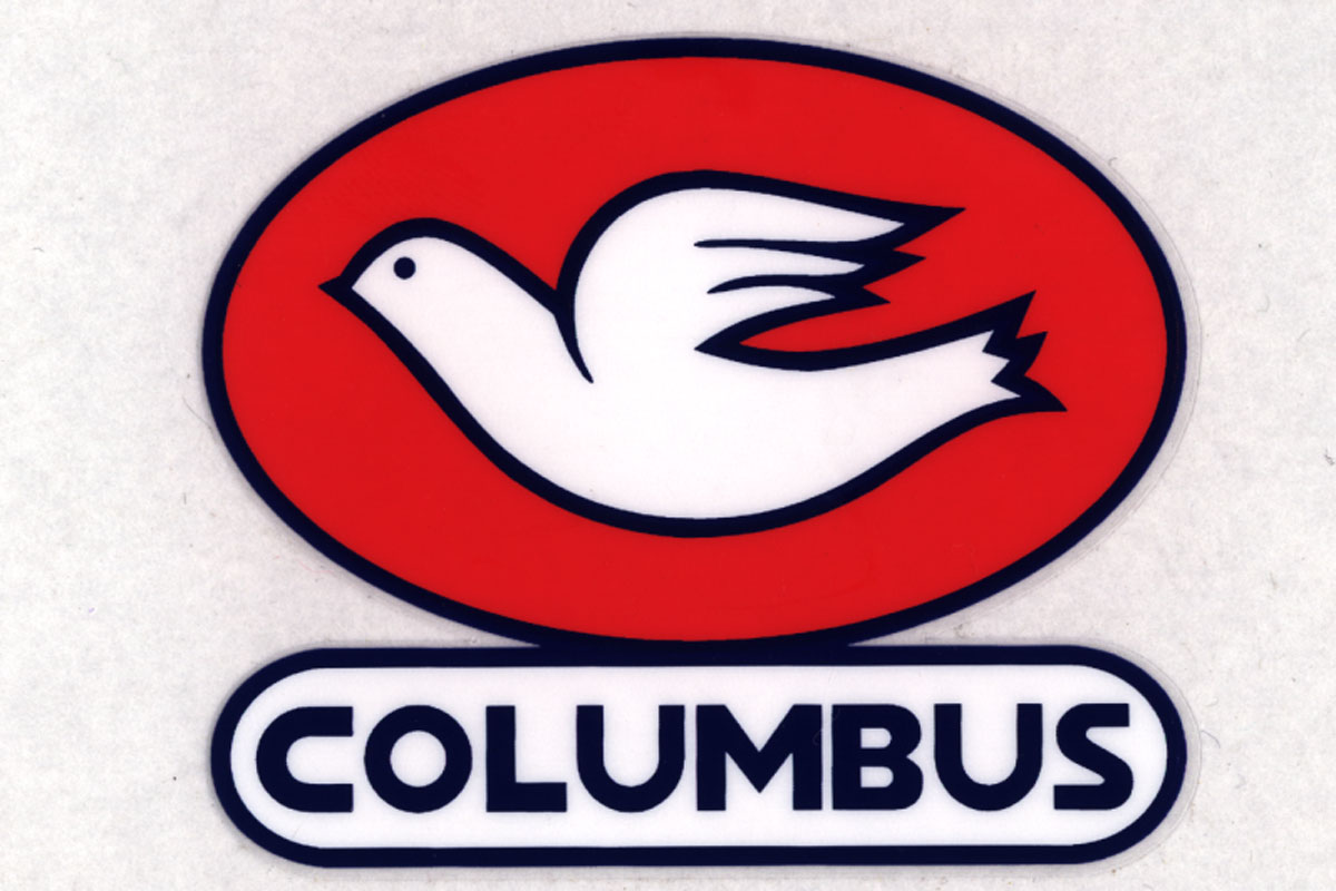 Samolepka Columbus 3 barvy sítotiskem na čiré folii, tvarový ořez