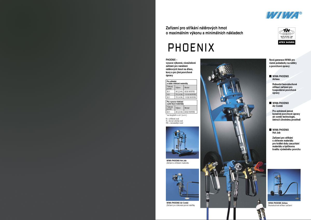 Titulní stránka katalogu Phoenix, překlad, zpracování dle originálu a tisk