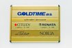 Označení firem Goldtime na zlatě eloxovaném informačním systému